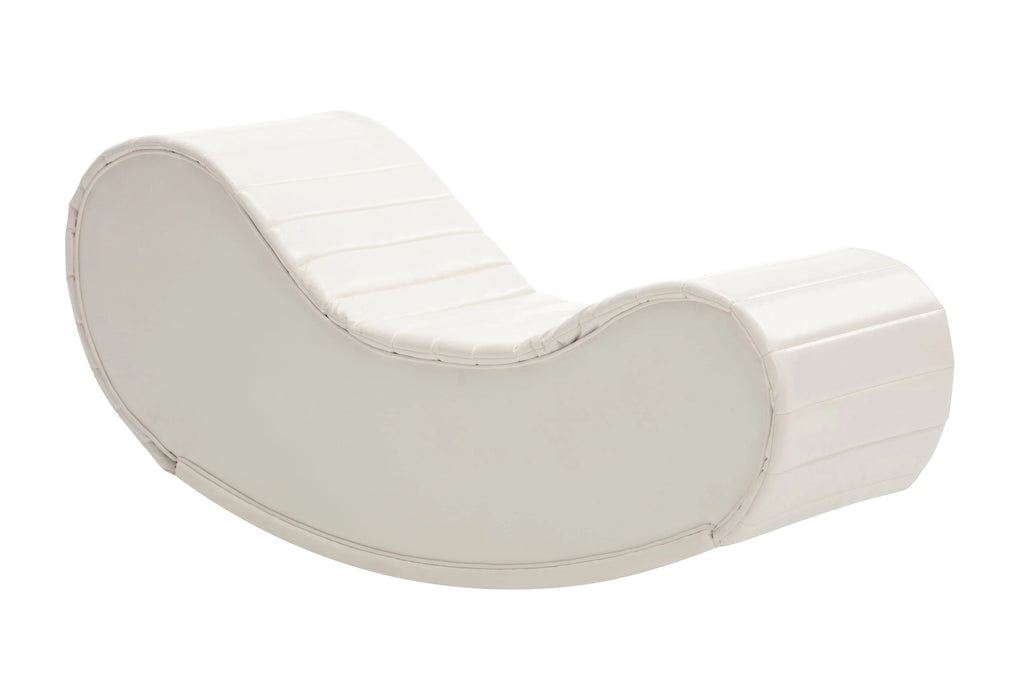 White & Black Faux Leather Curved Sofa E62355