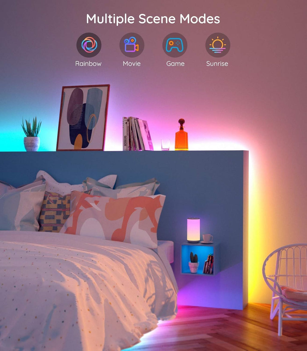 32.8ft RGBIC LED Strip Lights WiFi Color Changing Segmented Control Music LED Lights Waterproof 2x16.4ft Pack of 2 N37610