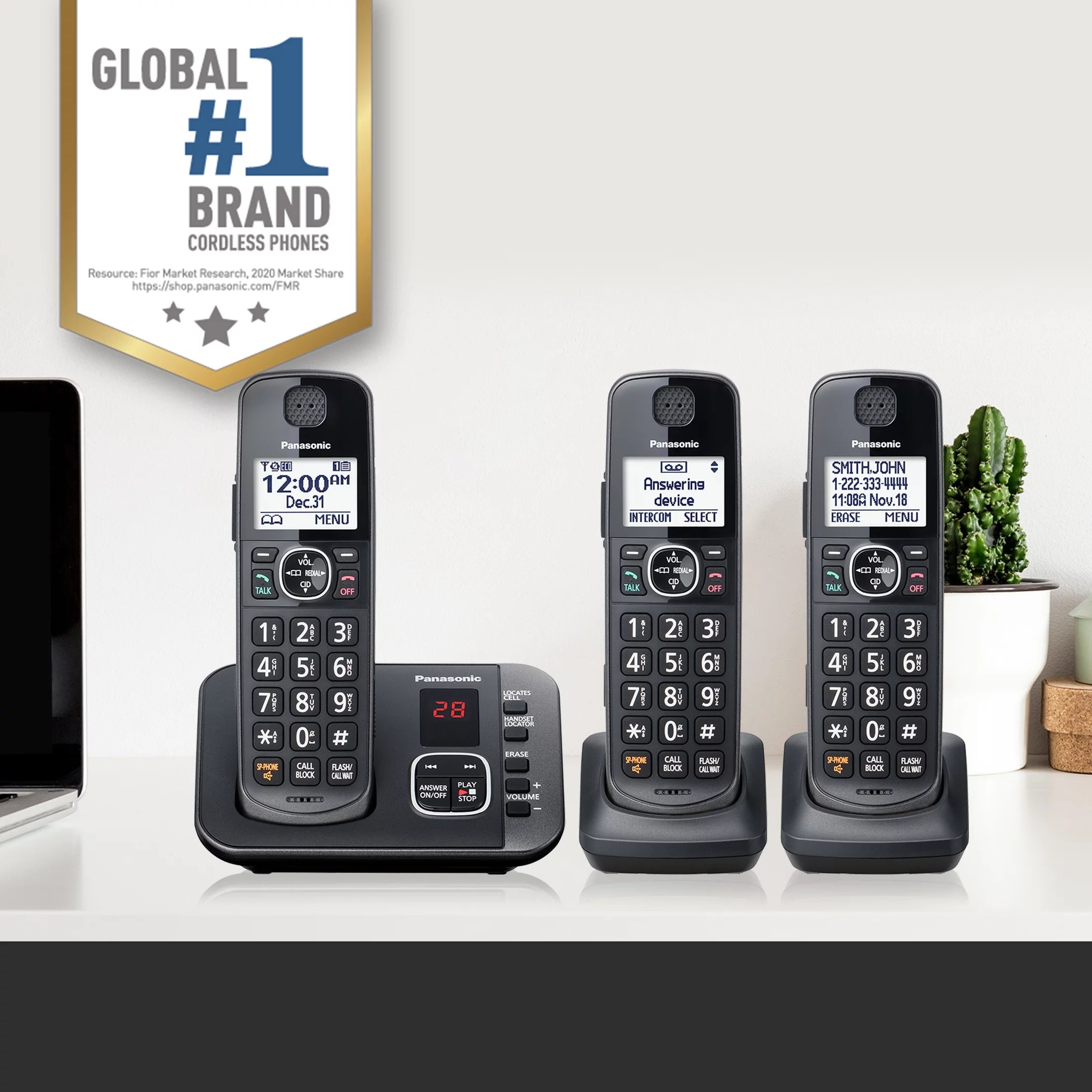 3-Handset Expandable Cordless Phone System with Answering System P274
