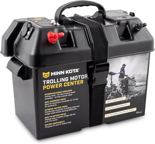 Marine Battery Box Power Center with Meter and 12V Accessory Plugs K96244