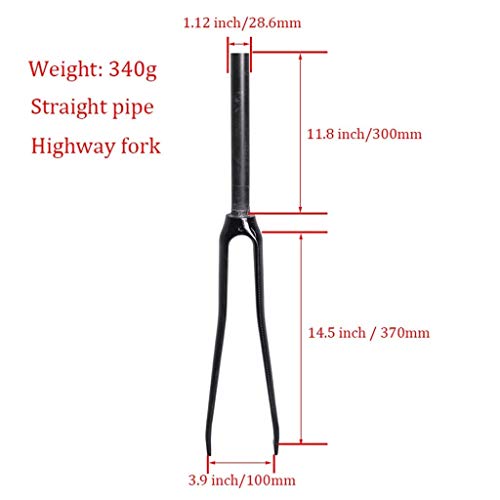 700C 1-1/8" 28.6mm Carbon Fiber Bike Front Fork H168