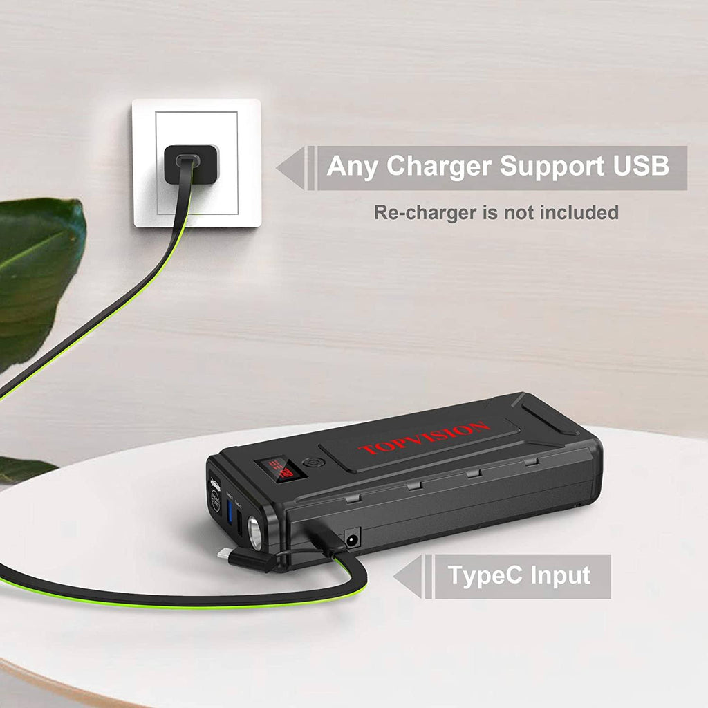 2200A Peak 20800mAh Portable Car Battery Power Pack with USB Quick Charge 3.0 C354