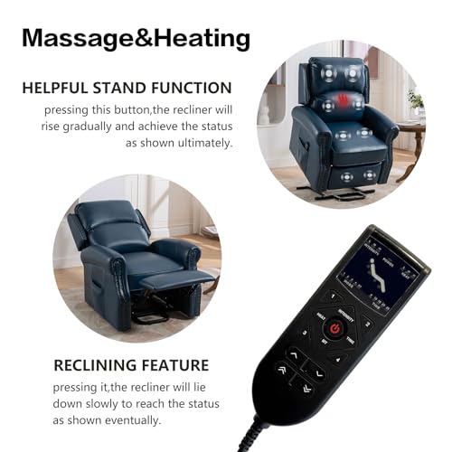 Oversized Power Lift Recliner Chair with Heat and Massage W7794