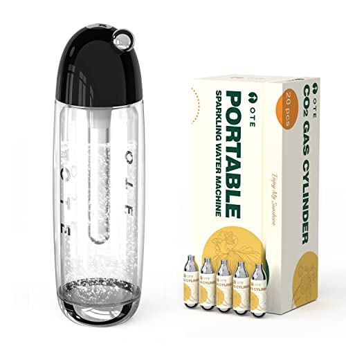Red Portable Sparkling Water Maker with 20PCS Cylinders 450ml PET Bottle Y2973