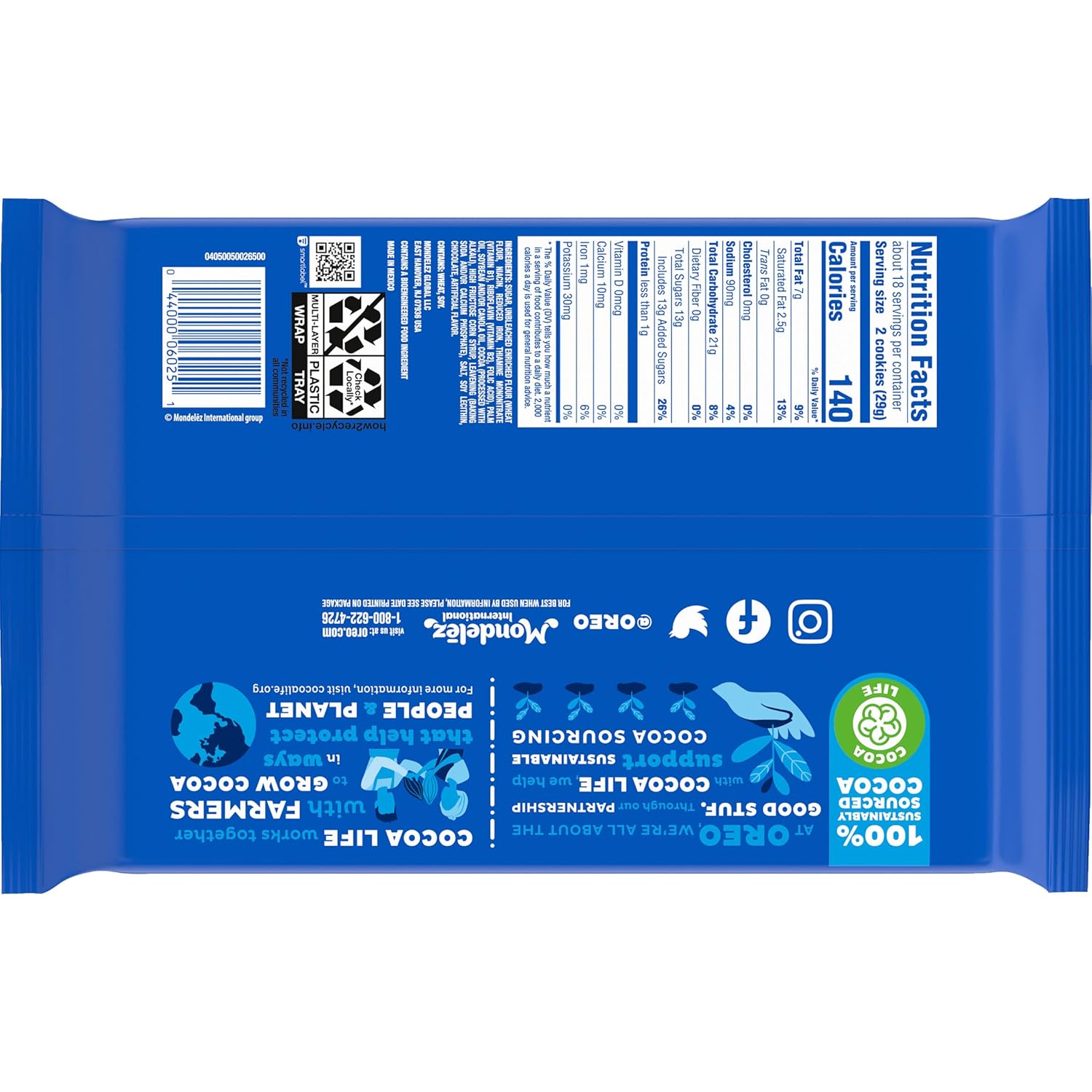 Double Stuf Chocolate Sandwich Cookies, Family Size, 18.71 oz (Pack of 2) K669714