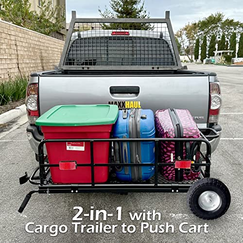 Foldable Cargo Carrier Cart With Quick Detachable Basket Rack With 10 inch Flat Free Tires Q601