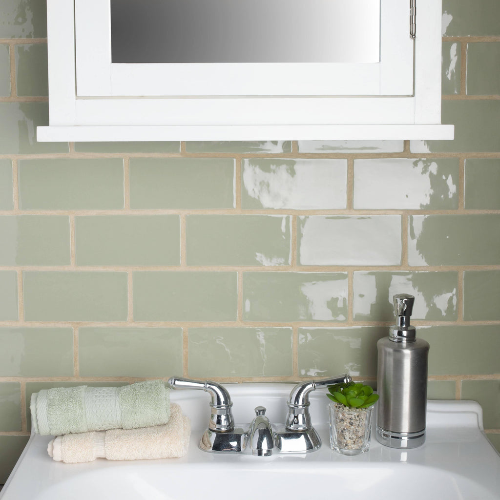 Sage Ceramic Wall Subway Tile - Case 44 Tiles F243