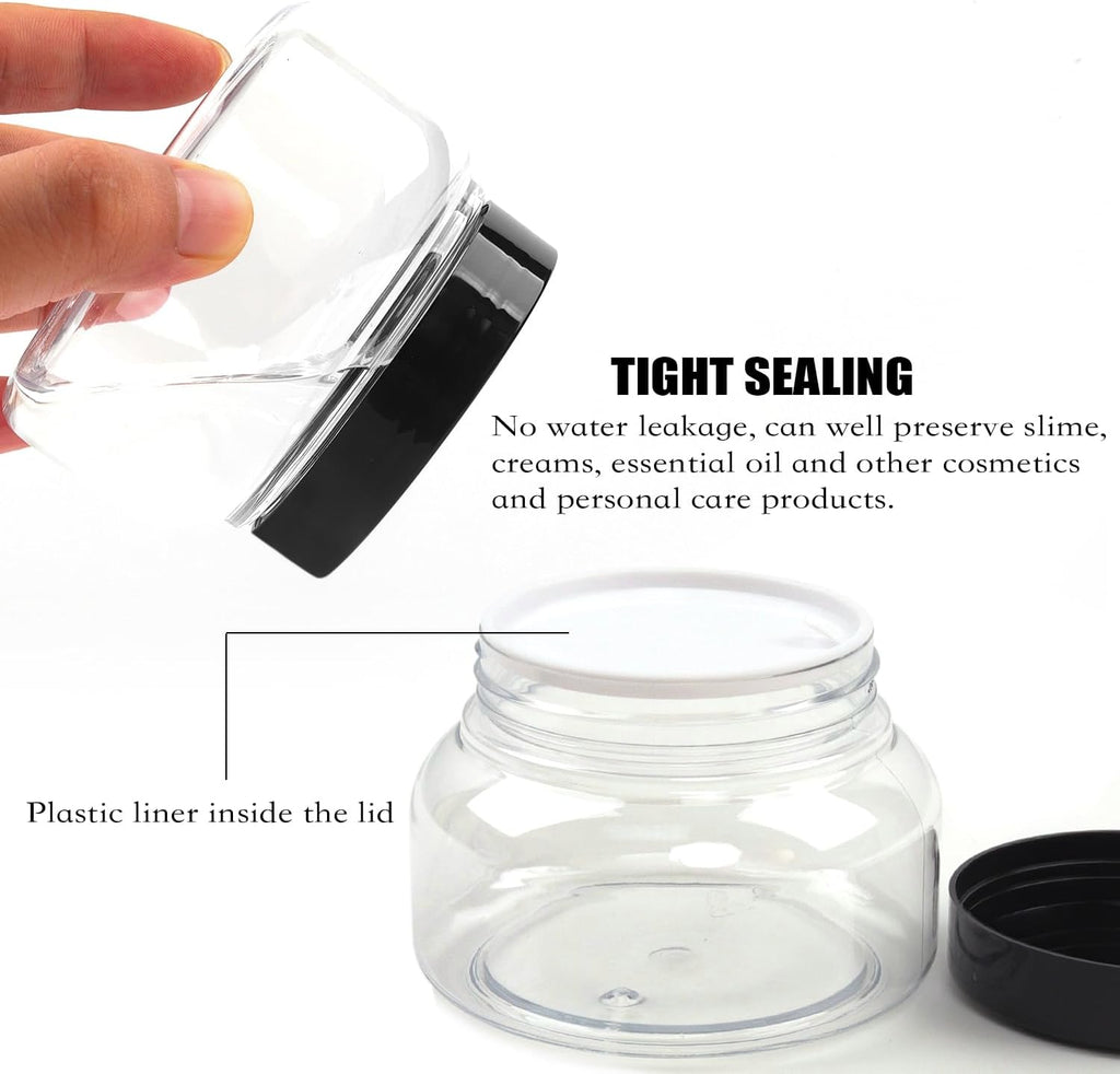 8 oz Clear Plastic Jars with Lids, Set of 12 X477765