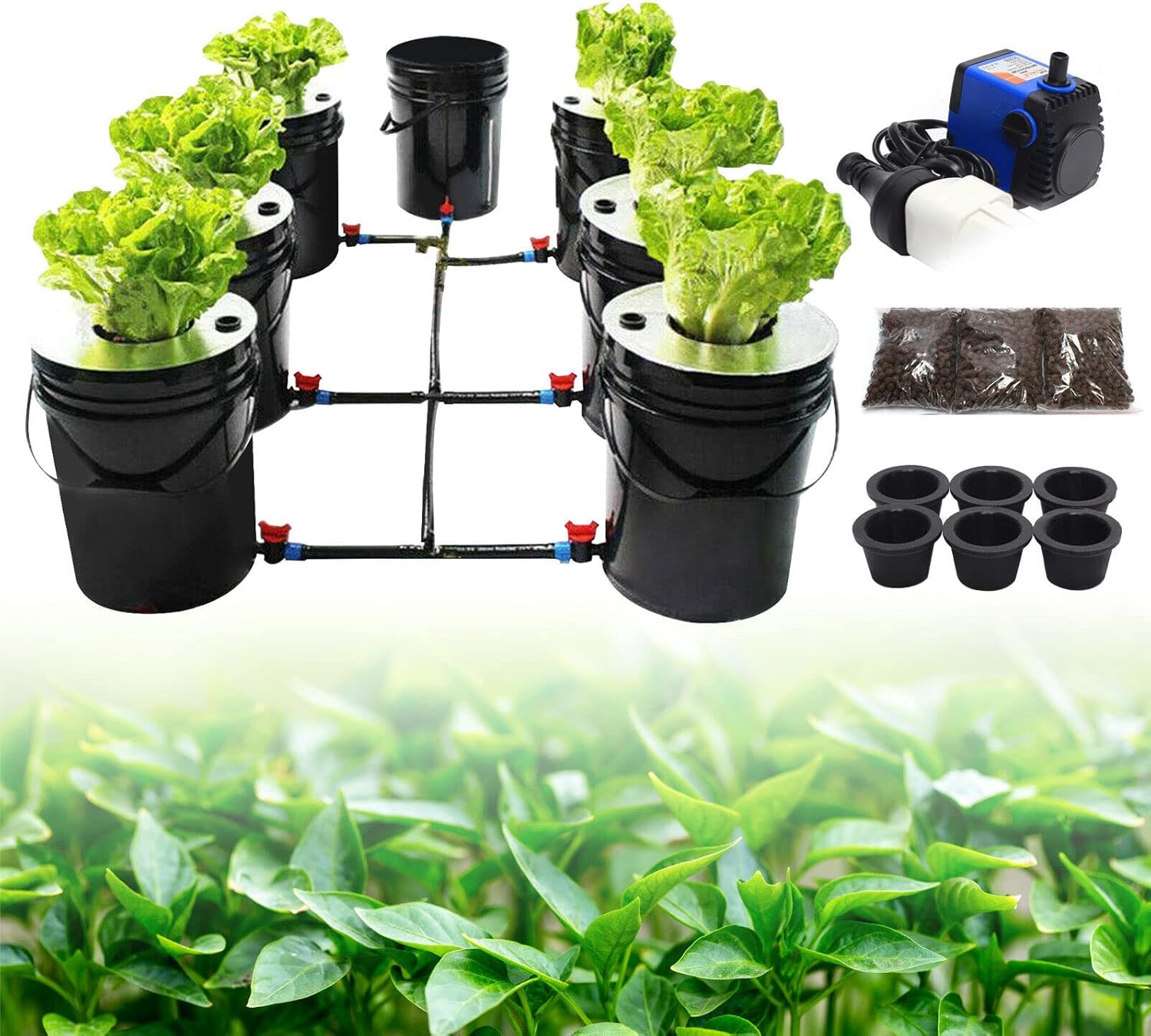 7 Bucket 5 Gallon Deep Water Culture Hydroponic System B8423