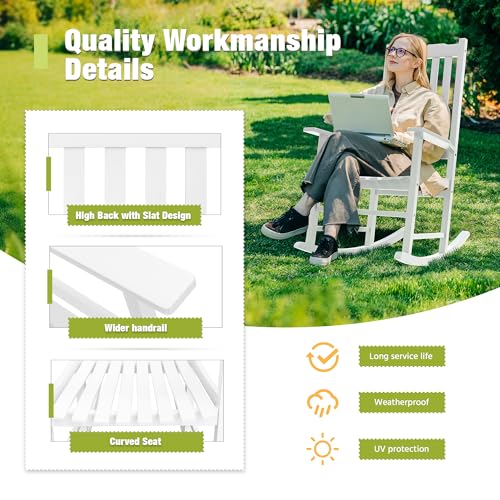 Brown Acacia Oversized Outdoor Rocking Chair Q64656