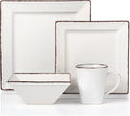 16 Piece White Stoneware Dinnerware Set A631959