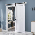 White Barn Door with Sliding Door Hardware Kit I680990