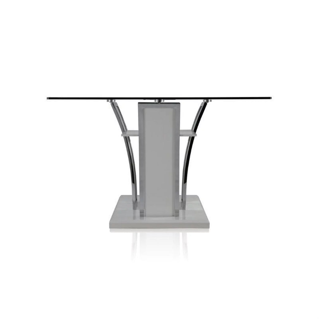 White Glass Top Dining Table E158