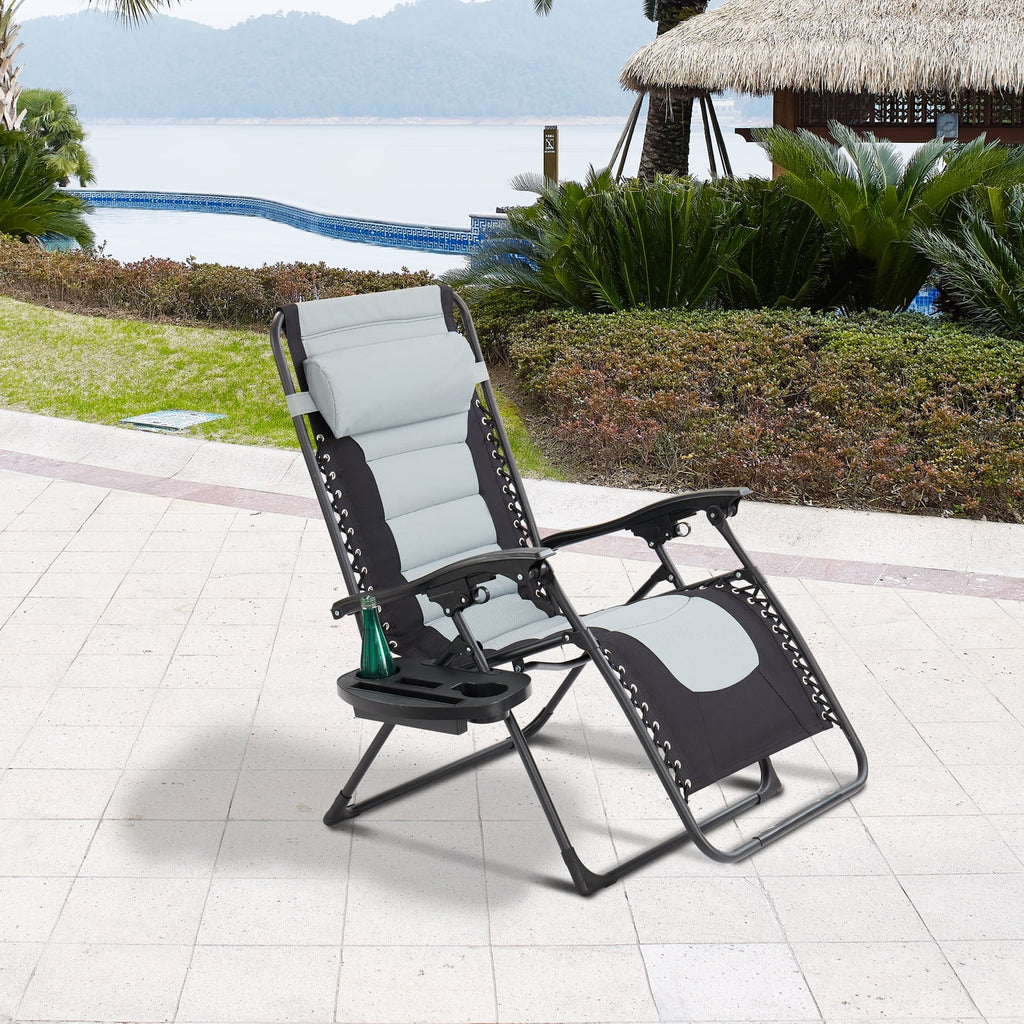 Oversized Zero Gravity Folding Lounge Chair Gray Q841