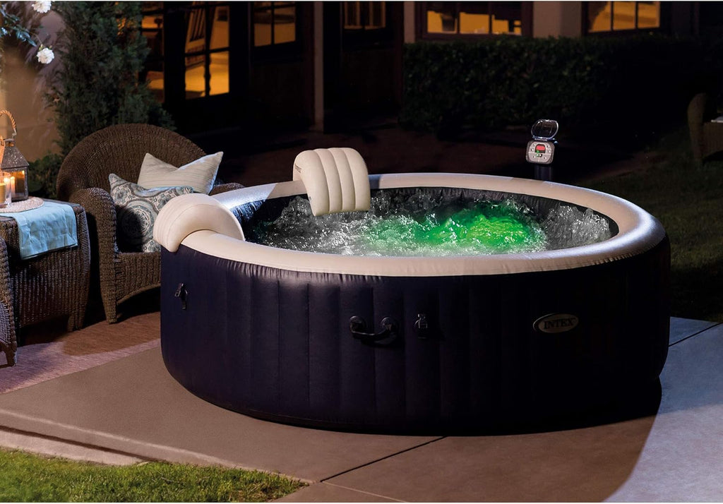 Blue 6 Person Inflatable Portable Heated Round Hot Tub Spa 85-inch x 28-inch F36220