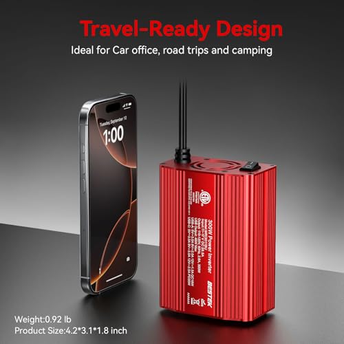300W Car Power Inverter DC 12V to 110V AC with 30W USB-C & 18W USB-A Dual AC Outlet U2299