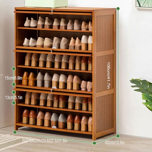 Bamboo Shoe Storage Cabinet with Flip Door N37774