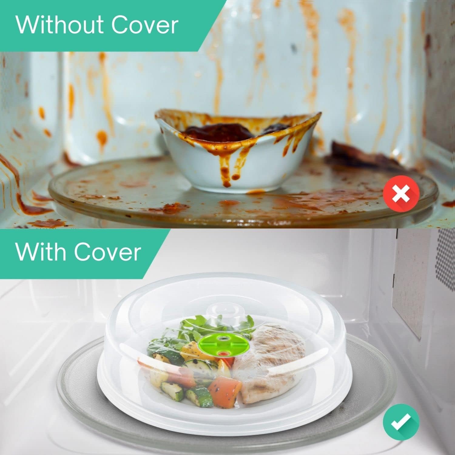 Set of 5 Green Microwave Covers S3665