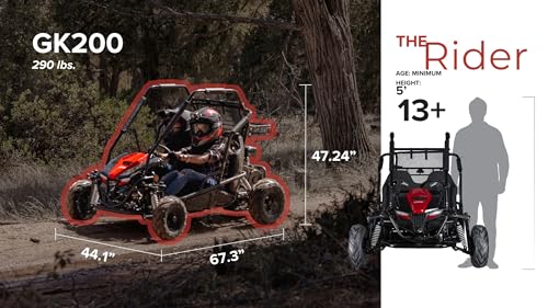 196cc Gas Powered Dual Seat Go-Kart with Reverse Gear M77055