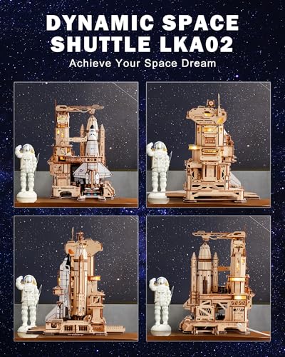 3D Wooden Space Shuttle Puzzle with Lighting Y3544