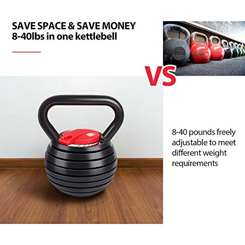 Adjustable Cast Iron Kettlebell Weights Set 5, 8, 9, 12lb B1766