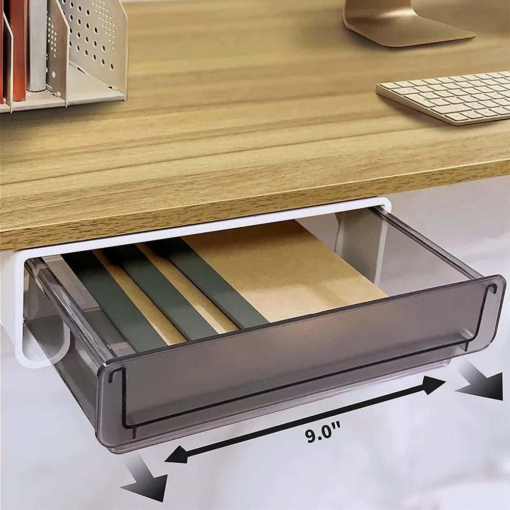 Adhesive 9 Inch Pull Out Under Desk Drawer E5424