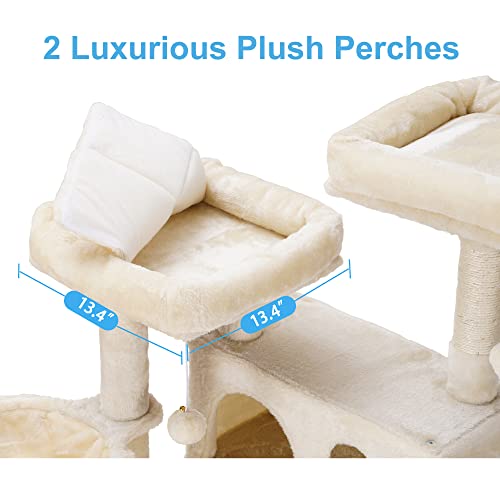 Light Gray 69 Inch Cat Tree with Scratching Posts O79980