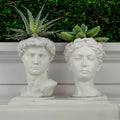 Gray 5 Inch Set of 2 Concrete Planter M3920