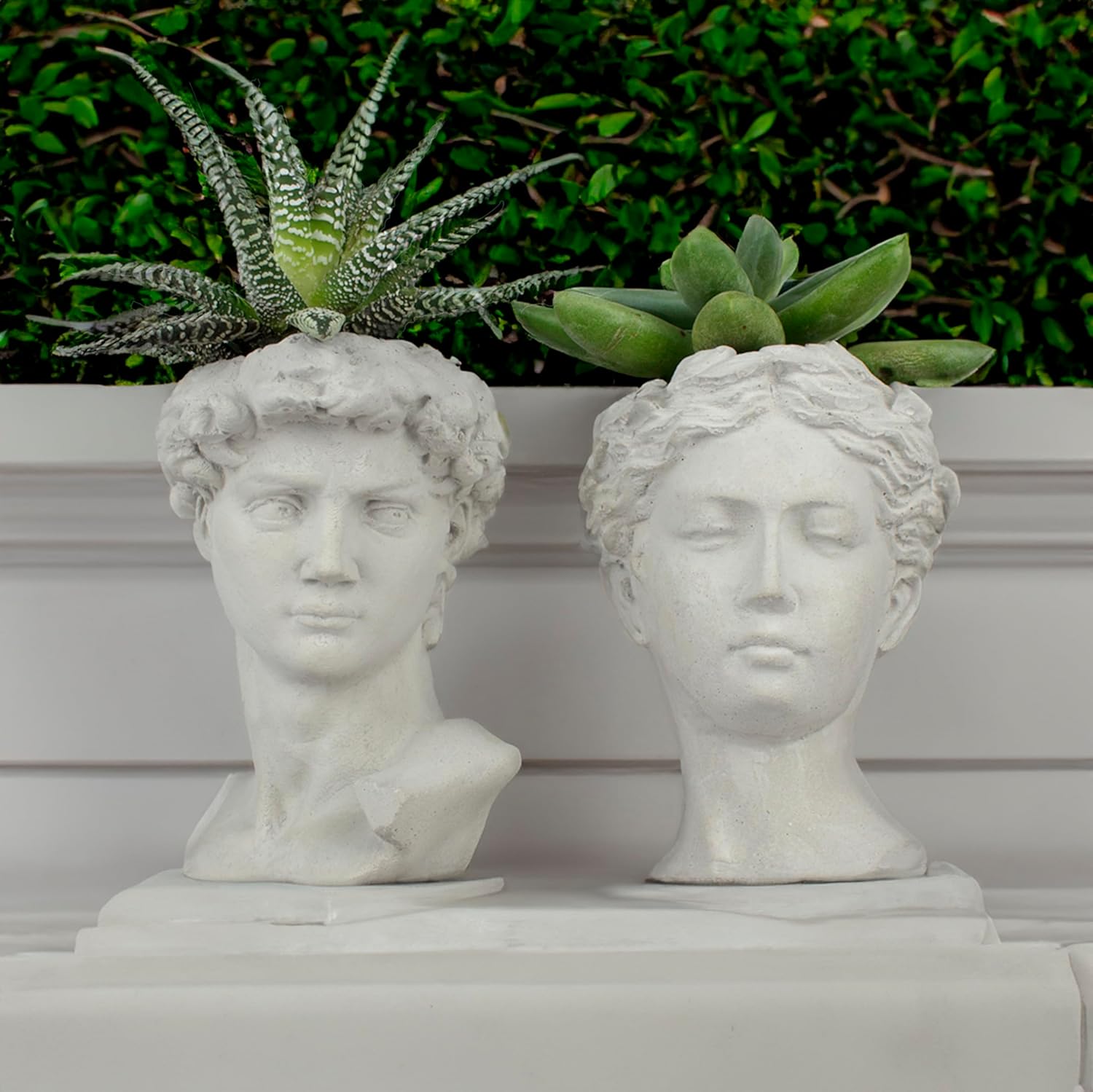 Gray 5 Inch Set of 2 Concrete Planter M3920
