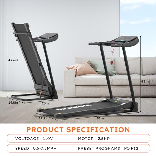 Folding Electric Treadmill with Incline and LED Display E94482