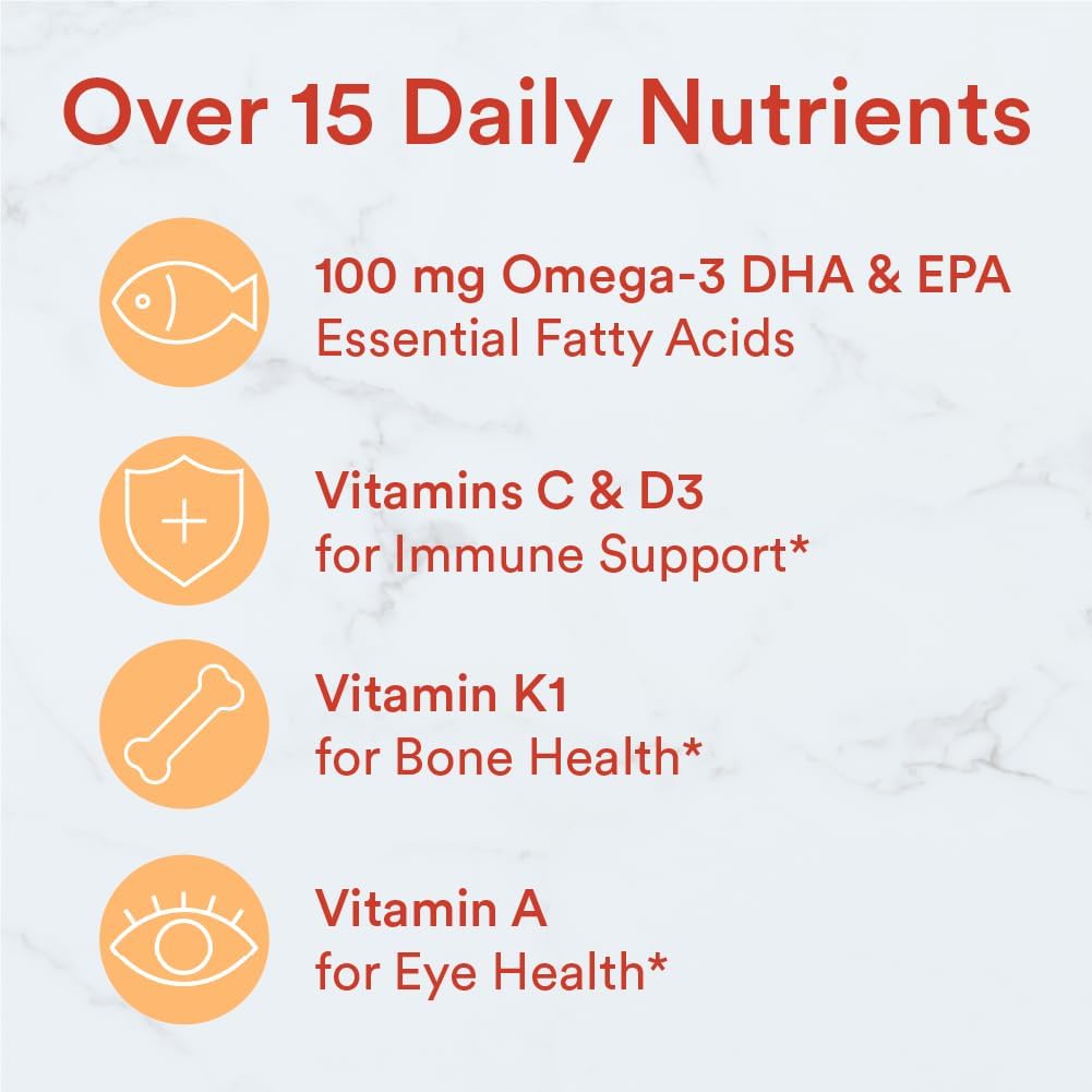 120 Count Kids Multivitamin Gummy with Omega 3 DHA EPA Fish Oil Q31329