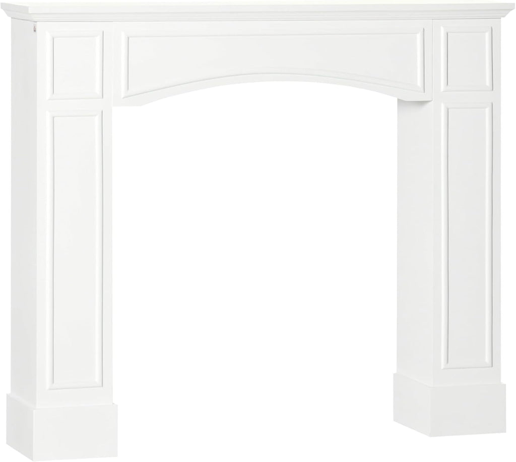 White Fireplace Mantel with Decorative Pattern Interior Width 29" P123497