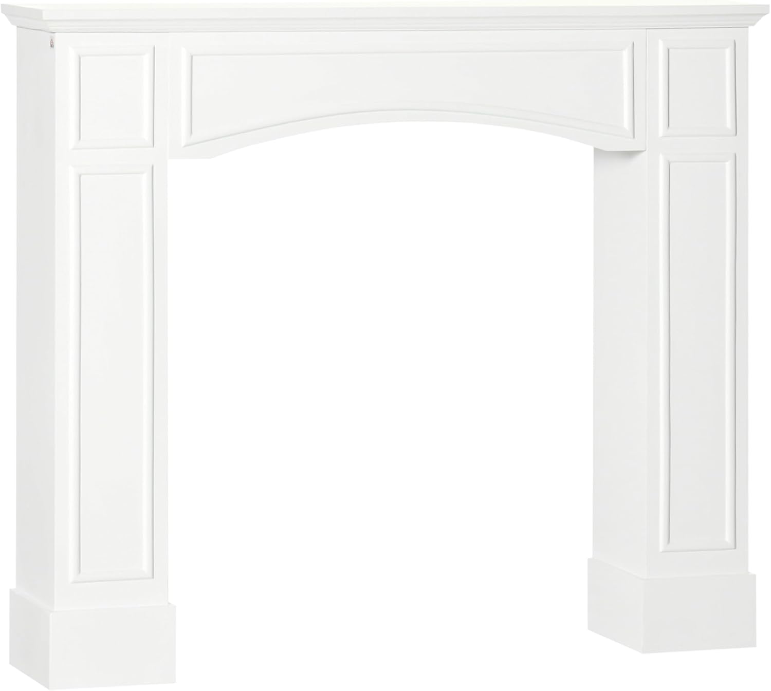 White Fireplace Mantel with Decorative Pattern Interior Width 29" P123497