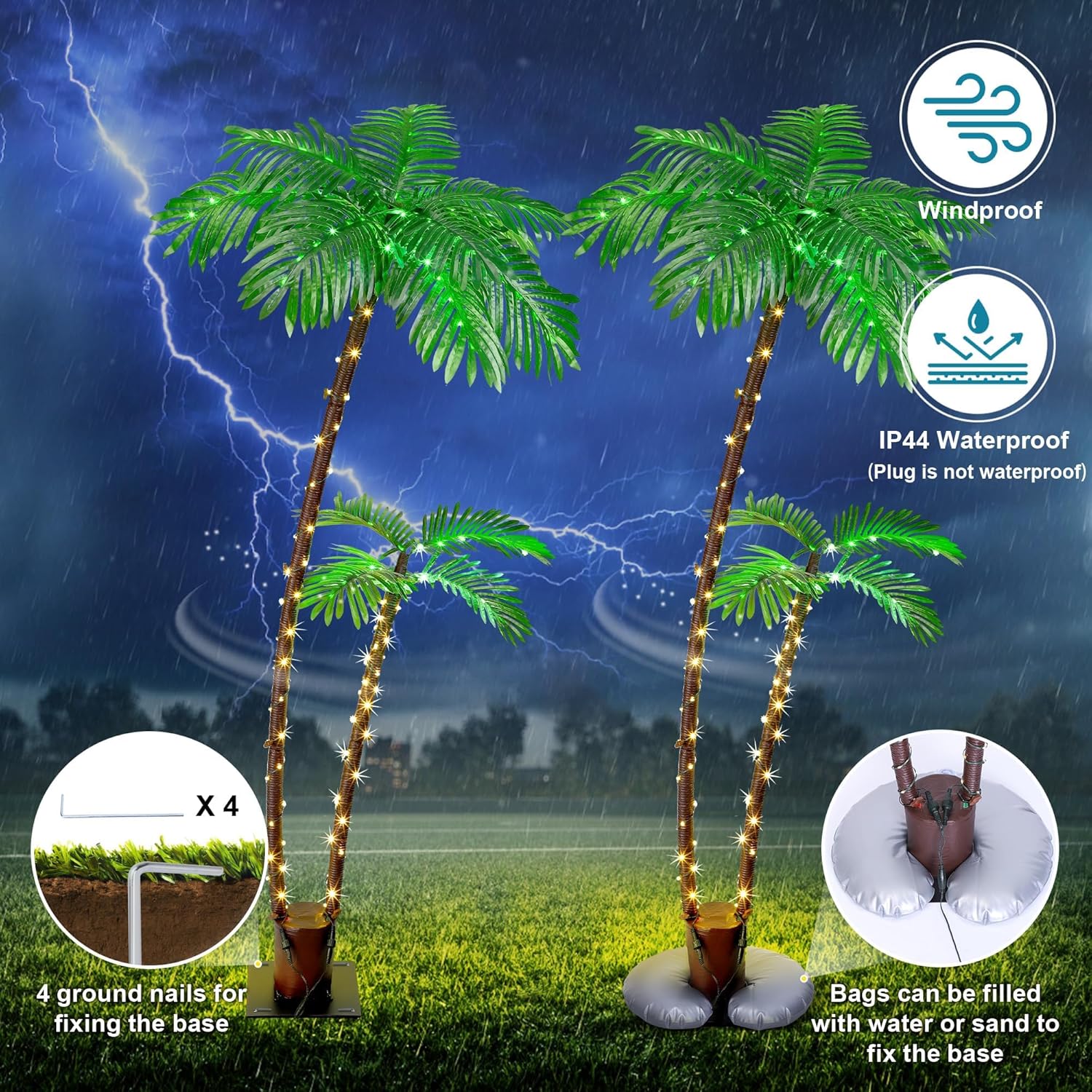 6FT Artificial Lighted Palm Tree B213