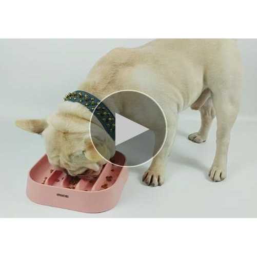 Slow Feeder Dog Bowl with Striped Shape Pattern P135