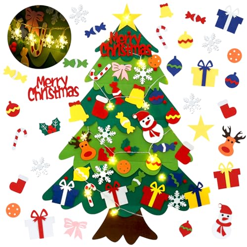 3.2FT Felt Christmas Tree with 30 Detachable Ornaments D935