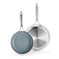 Gray 8" and 10" Hard Anodized Ceramic Nonstick Frying Pan Skillet Set I238