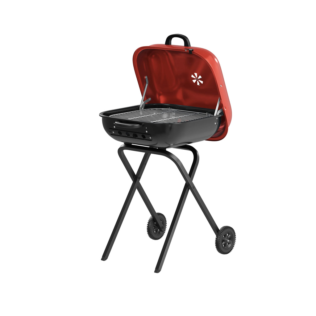 Red Portable Steel Charcoal Grill S4005
