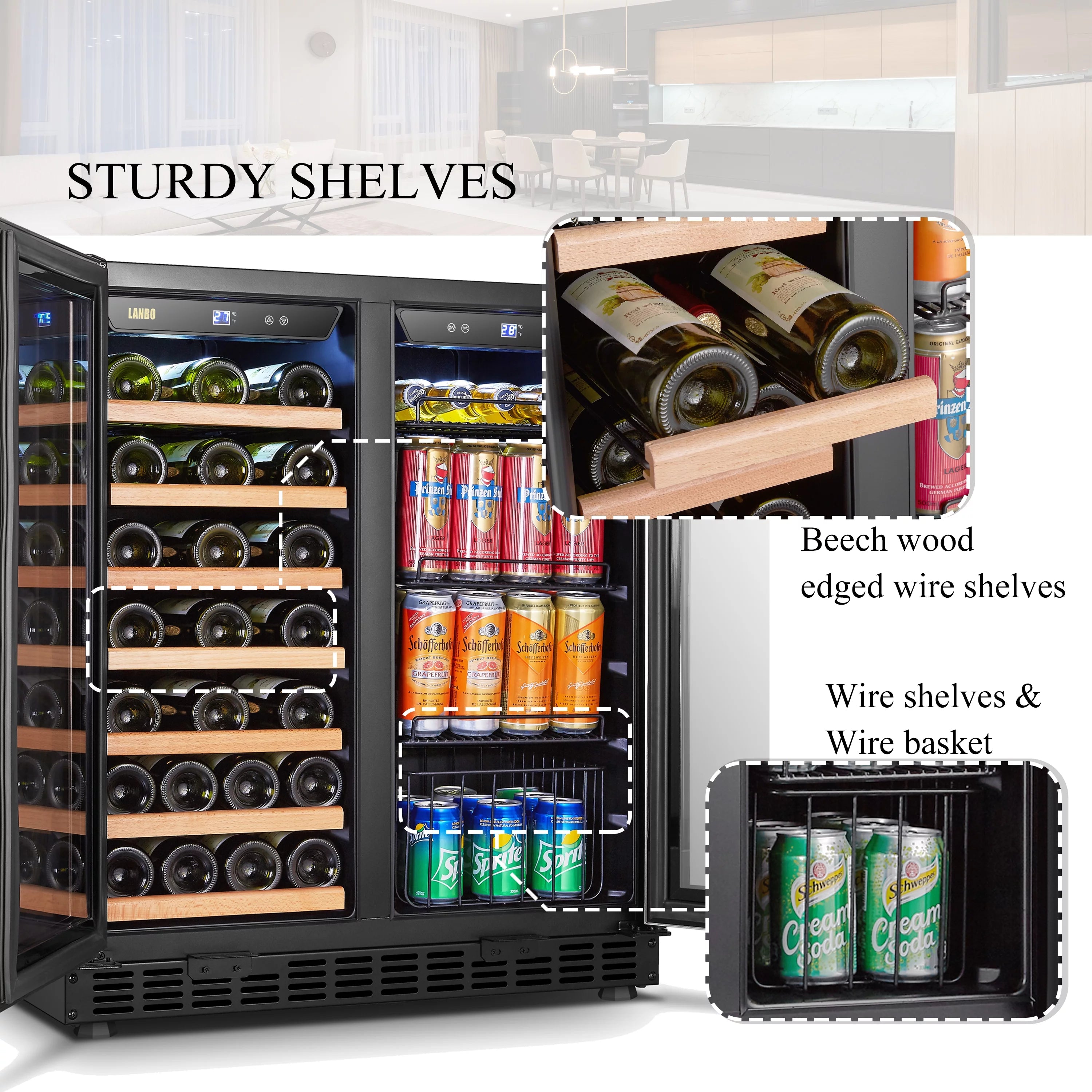 70 Can 33 Bottle Under Counter Dual Zone Wine Refrigerator 30 inch Width V667789