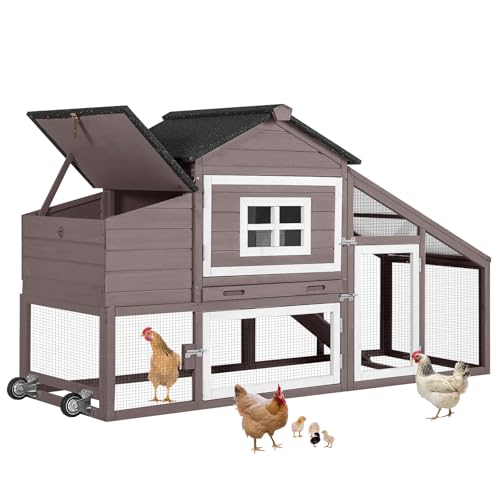 Large Mobile Chicken Coop with Wheels M50400