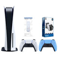 Playstation 5 Disc Version Console with Blue Controller, Media Remote and Charge Dock Bundle Z46690