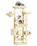 63" Smoky Gray Cat Tree with 2 Platforms, 2 Baskets, and Toys N452