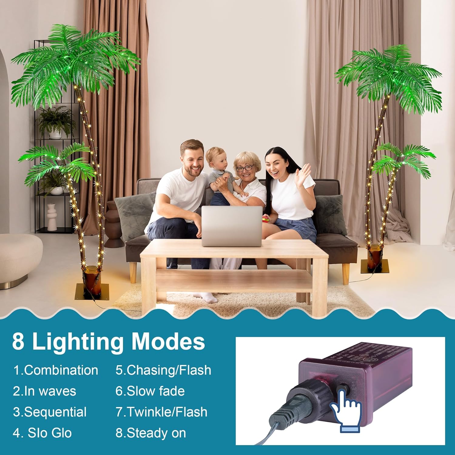 6FT Artificial Lighted Palm Tree B213