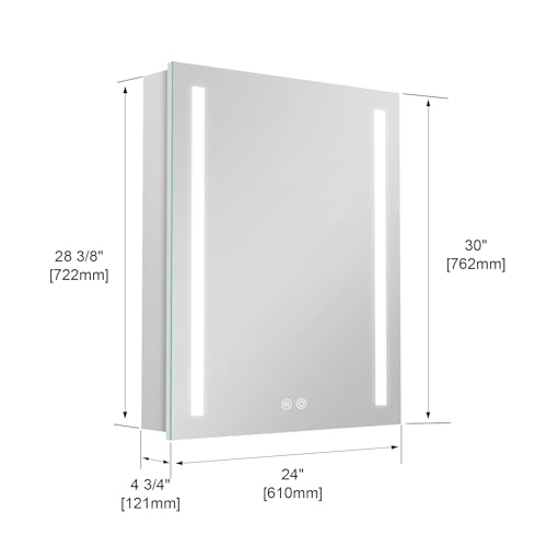 24x30 LED Mirror Medicine Cabinet with Defogger W553