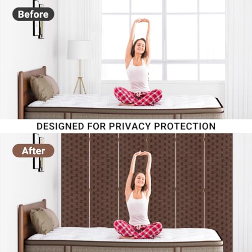 Brown 71" Wood Room Divider Screen G792