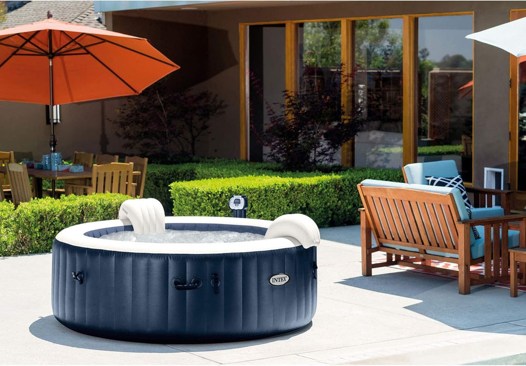 Blue 6 Person Inflatable Portable Heated Round Hot Tub Spa 85-inch x 28-inch F36220