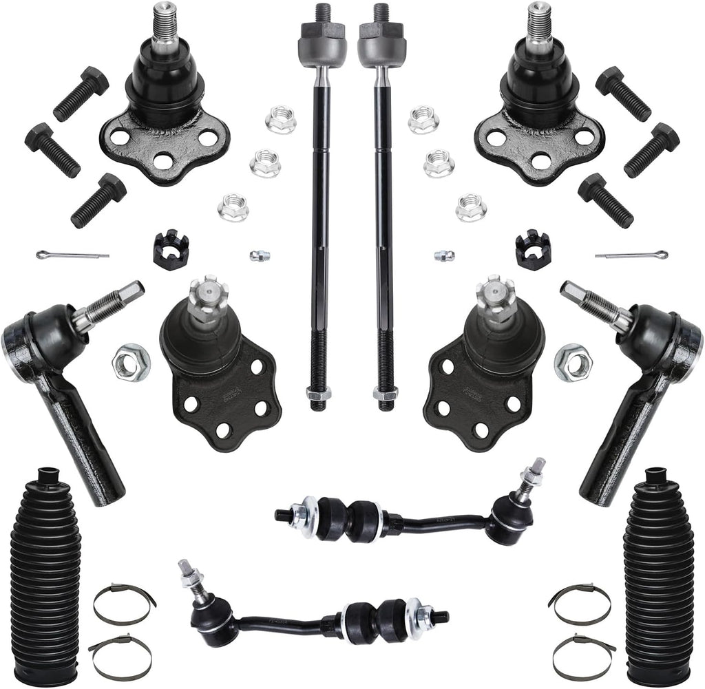 2WD Front 12pc Suspension Kit with Tie Rod Ends Sway Bars Ball Joints Boots I1389
