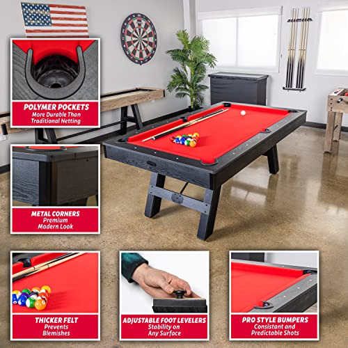 7 ft Pool Table with Wood Finish V481608