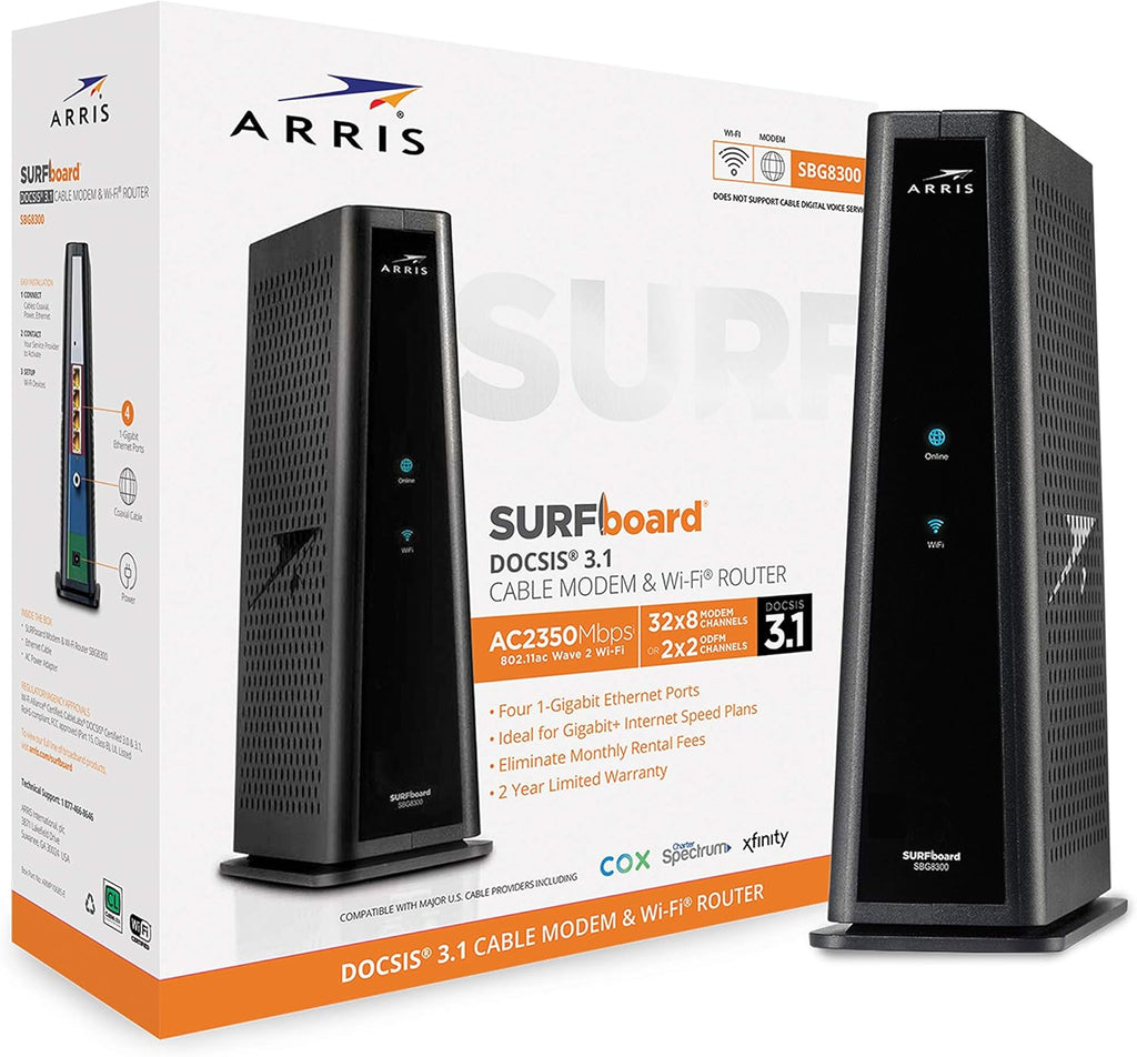 DOCSIS 3.1 Gigabit Cable Modem & AC2350 Dual Band Wi-Fi Router (black) A448