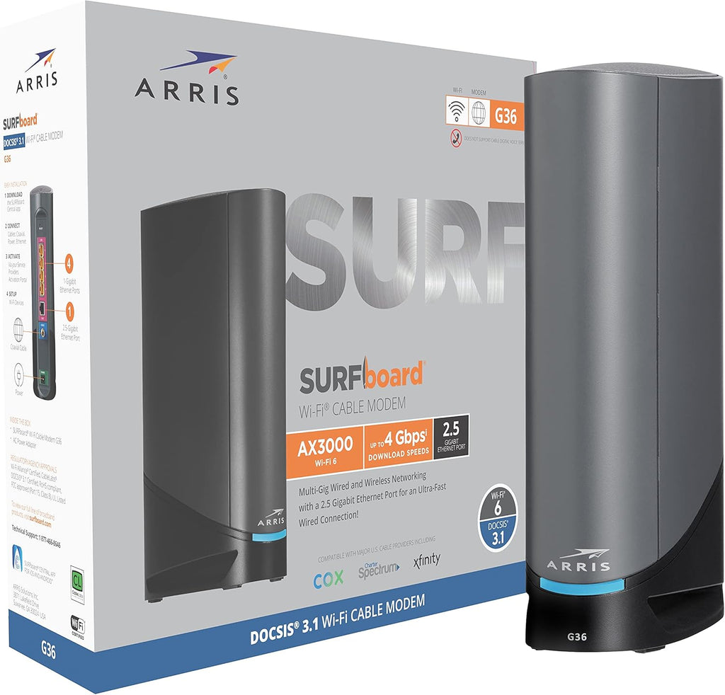 DOCSIS 3.1 Gigabit Cable Modem & AC2350 Dual Band Wi-Fi Router (black) A448